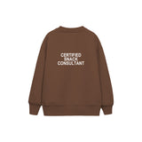 Snack Consultant Çocuk Sweatshirt — Kahverengi — arka görünüm