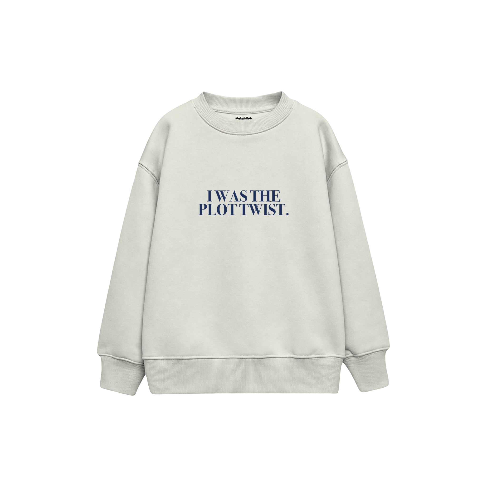 Plot Twist Çocuk Sweatshirt — Beyaz — ön görünüm