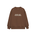 Not Lost Çocuk Sweatshirt — Kahverengi — ön görünüm