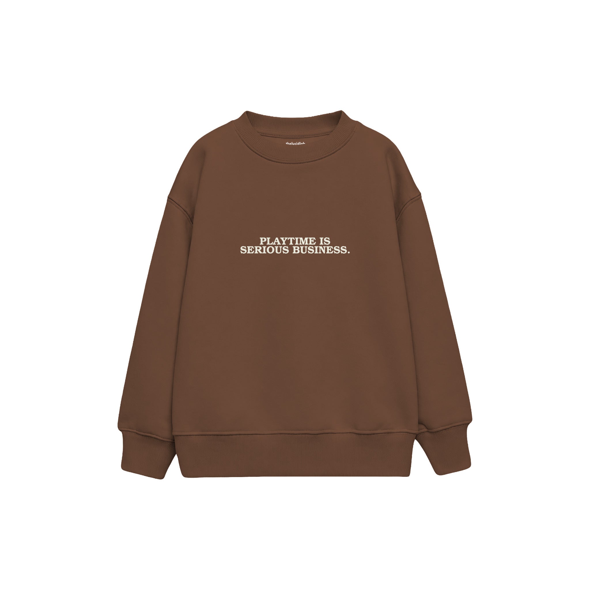 Serious Business Çocuk Sweatshirt — Kahverengi — ön görünüm