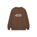 One More Story Çocuk Sweatshirt — Kahverengi — arka görünüm