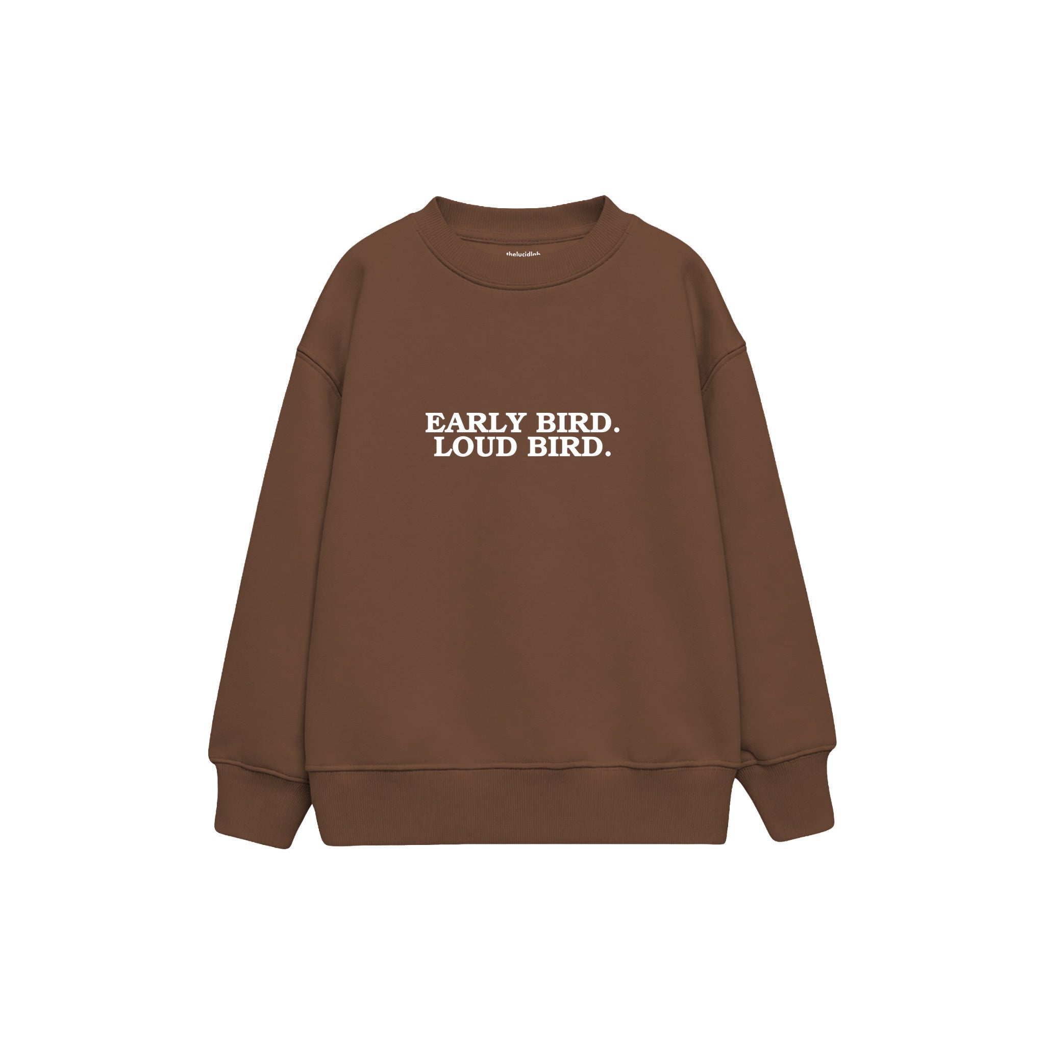 Early Bird Çocuk Sweatshirt — Kahverengi — ön görünüm
