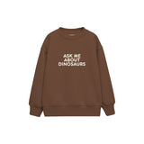 Dinosaur Expert Çocuk Sweatshirt — Kahverengi — ön görünüm