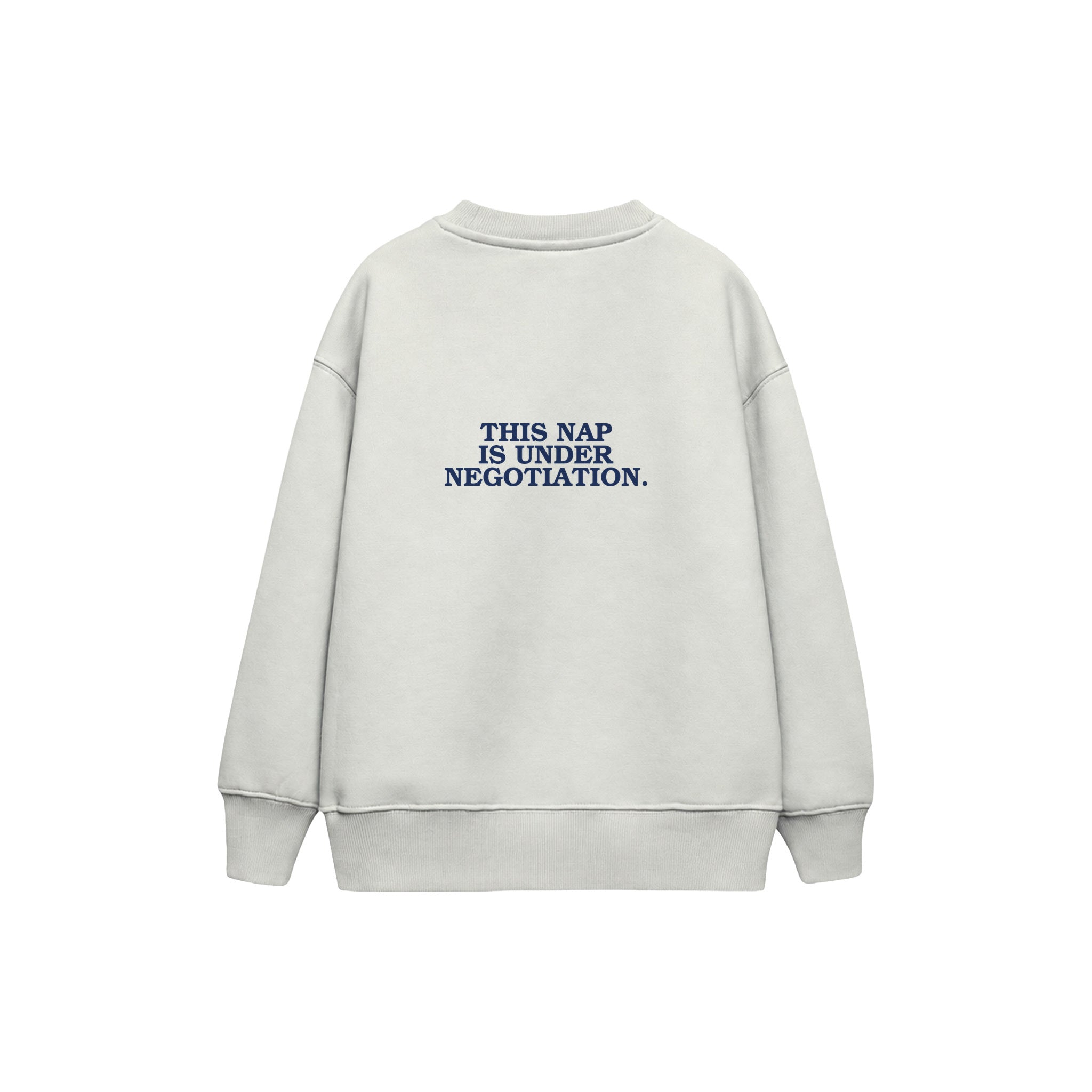 Nap Negotiations Çocuk Sweatshirt — Beyaz — arka görünüm