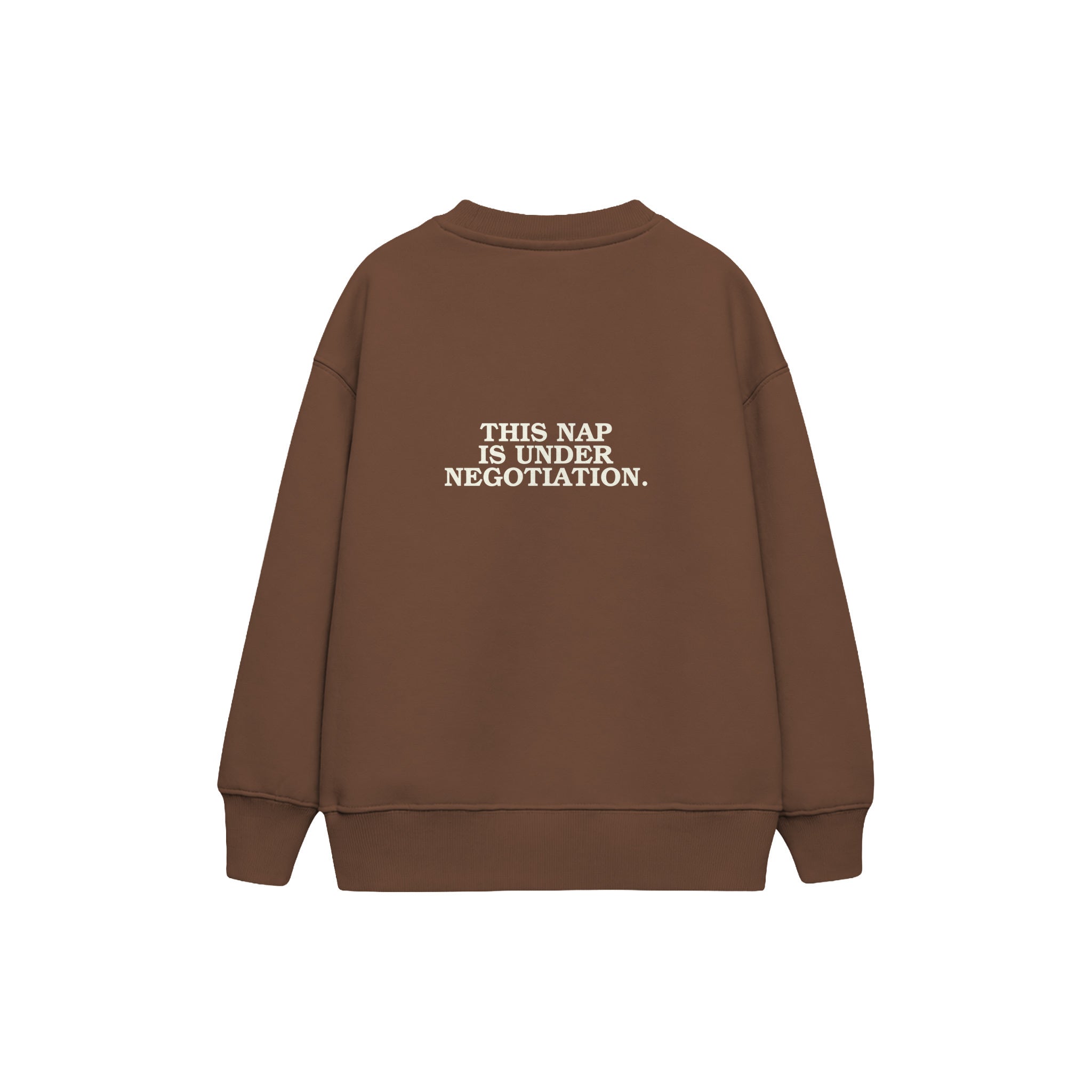 Nap Negotiations Çocuk Sweatshirt — Kahverengi — arka görünüm