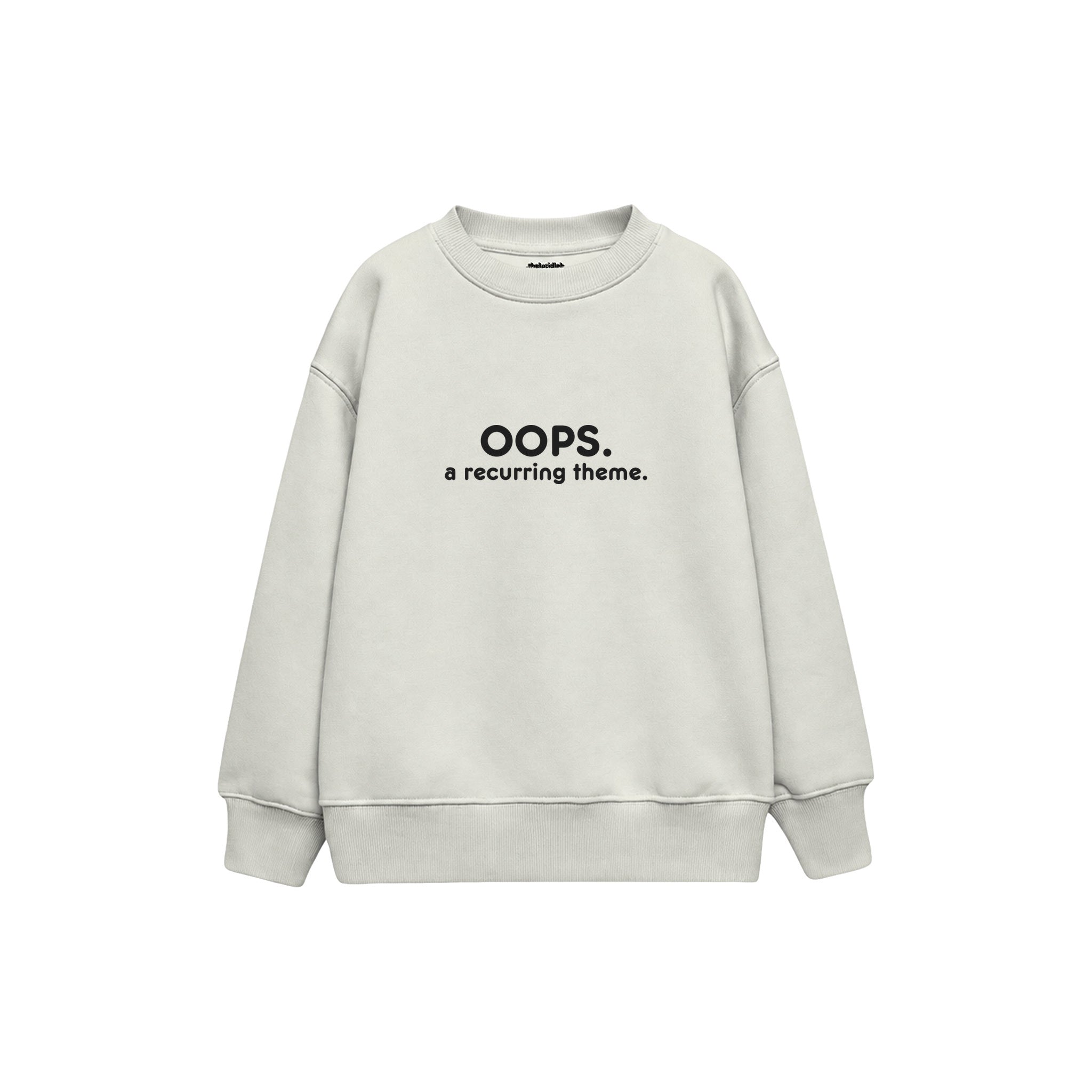 Oops Again Çocuk Sweatshirt — Beyaz — ön görünüm
