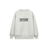 Backyard Explorer Çocuk Sweatshirt — Beyaz — arka görünüm