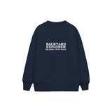 Backyard Explorer Çocuk Sweatshirt — Lacivert — arka görünüm