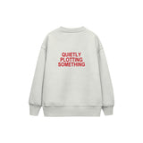 Plotting Something Çocuk Sweatshirt — Beyaz — arka görünüm