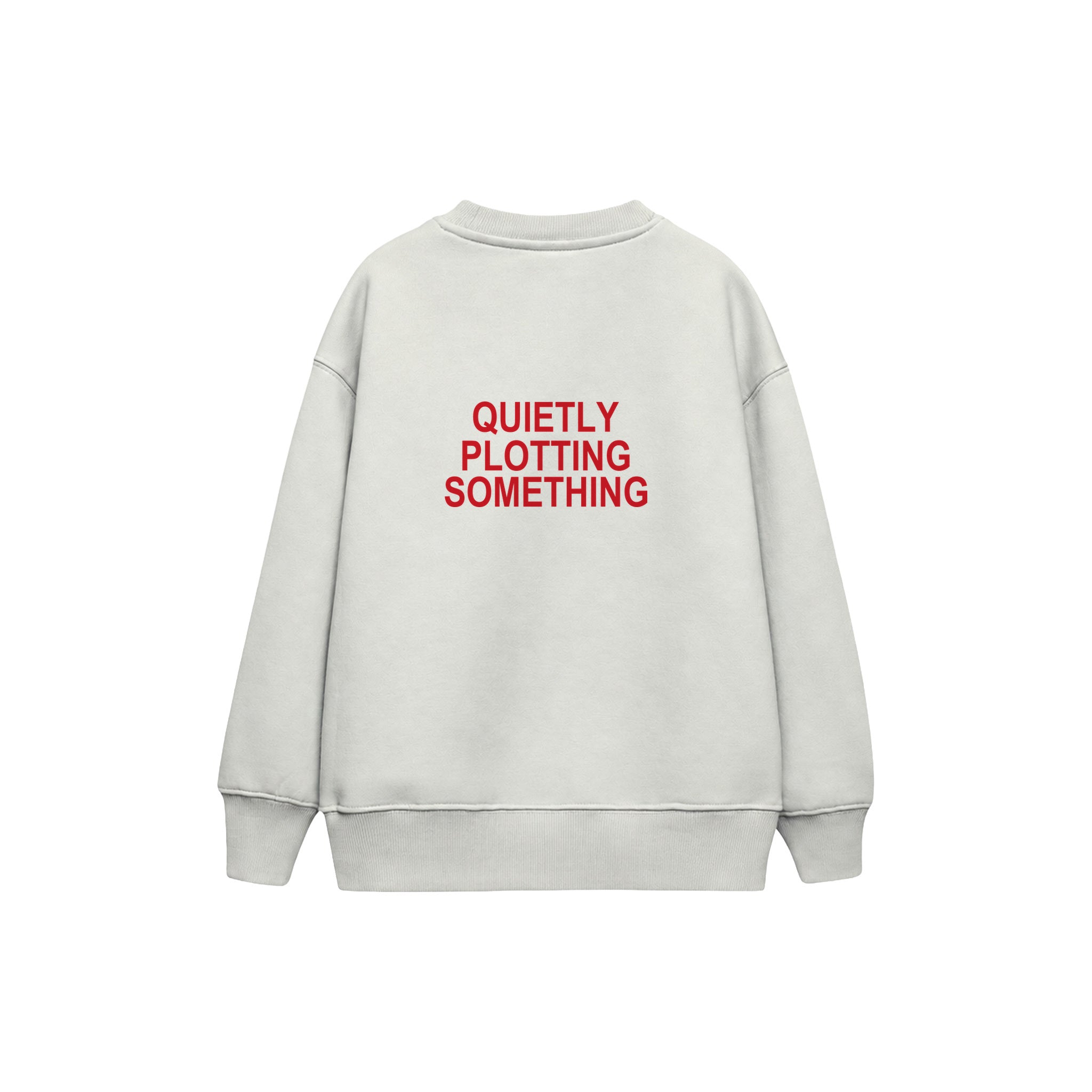 Plotting Something Çocuk Sweatshirt — Beyaz — arka görünüm