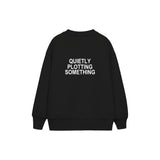 Plotting Something Çocuk Sweatshirt — Siyah — arka görünüm