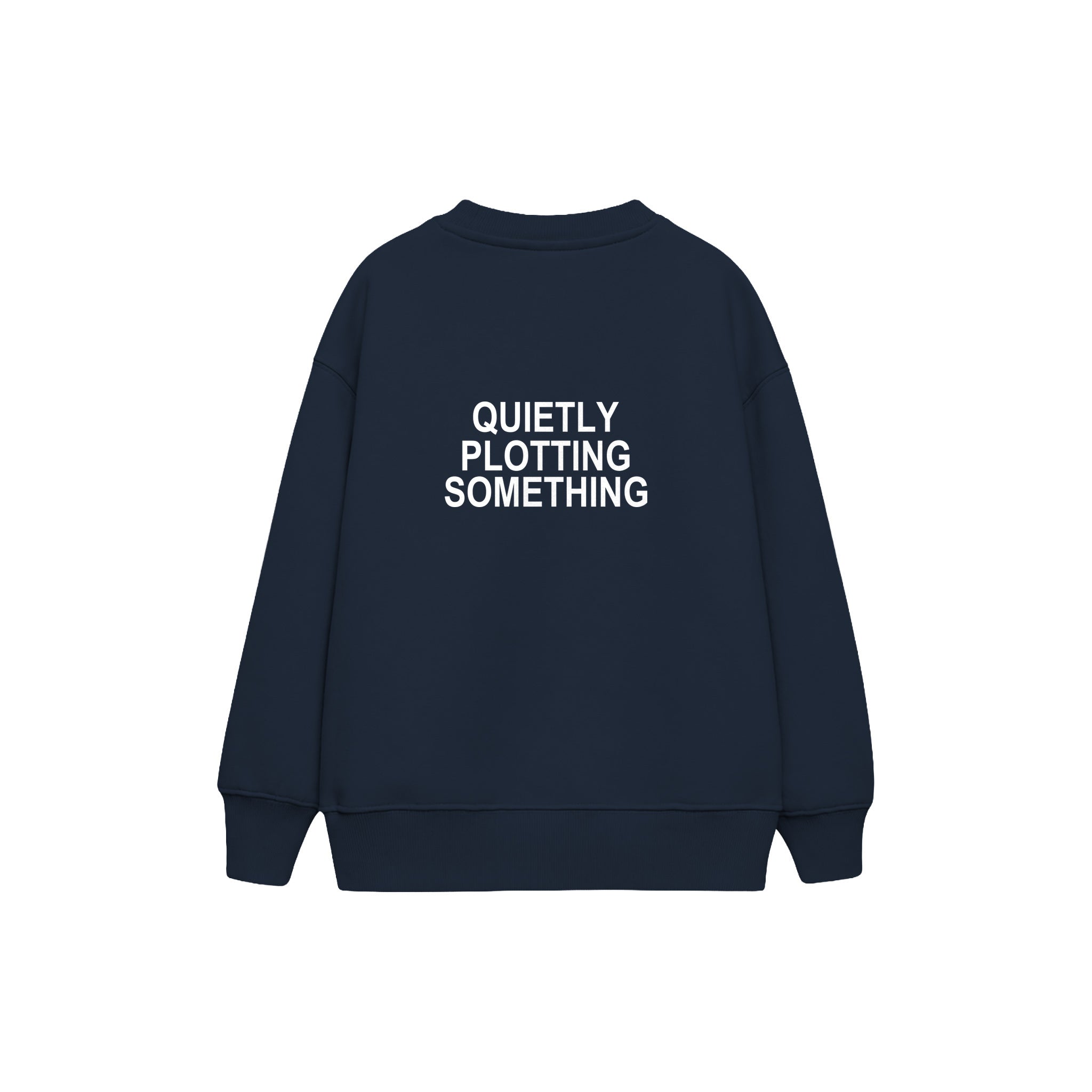 Plotting Something Çocuk Sweatshirt — Lacivert — arka görünüm