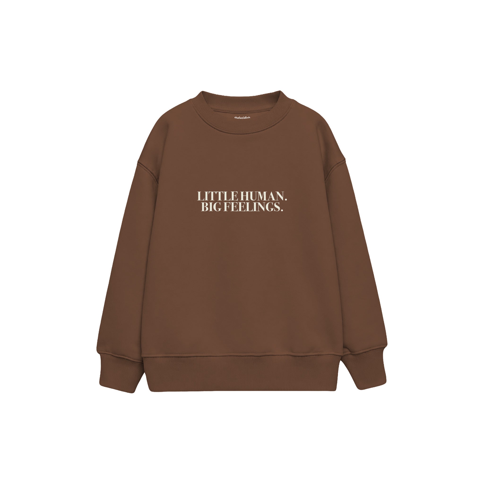 Big Feelings Çocuk Sweatshirt — Kahverengi — ön görünüm