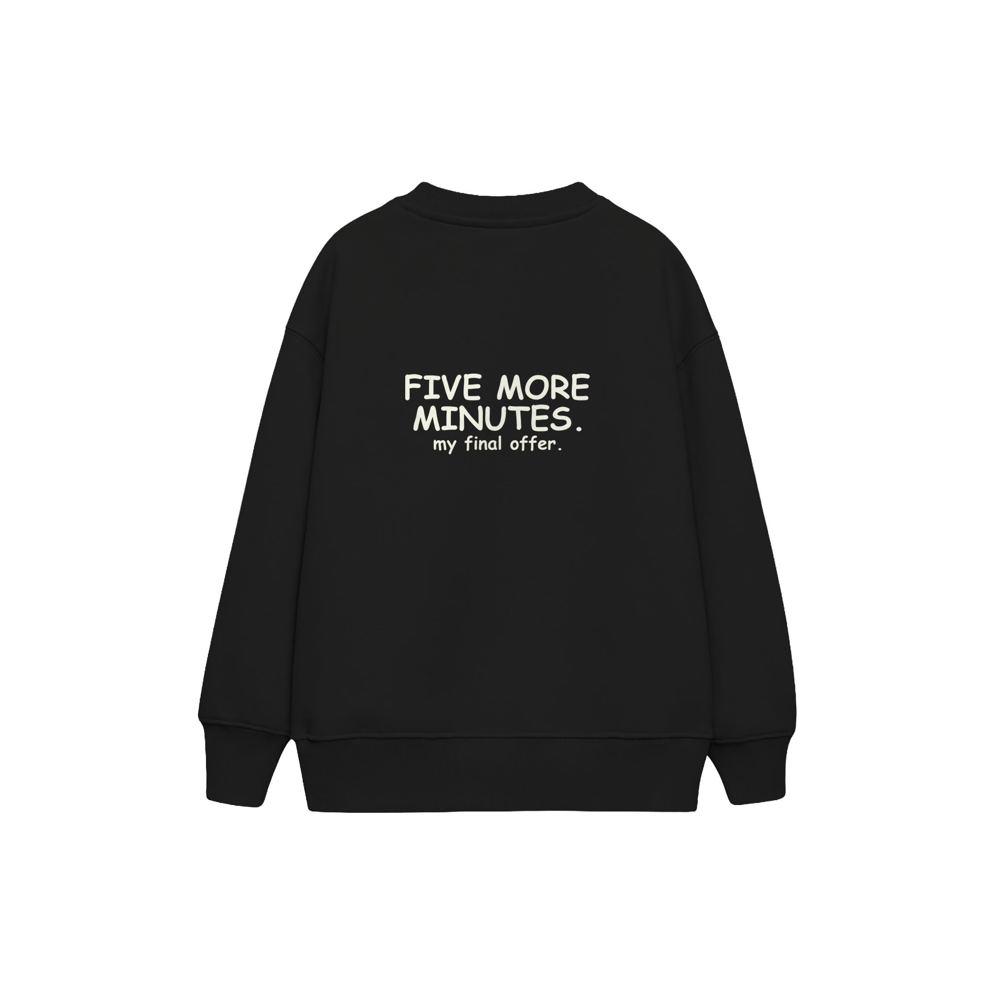 Five More Minutes Çocuk Sweatshirt — Siyah — arka görünüm
