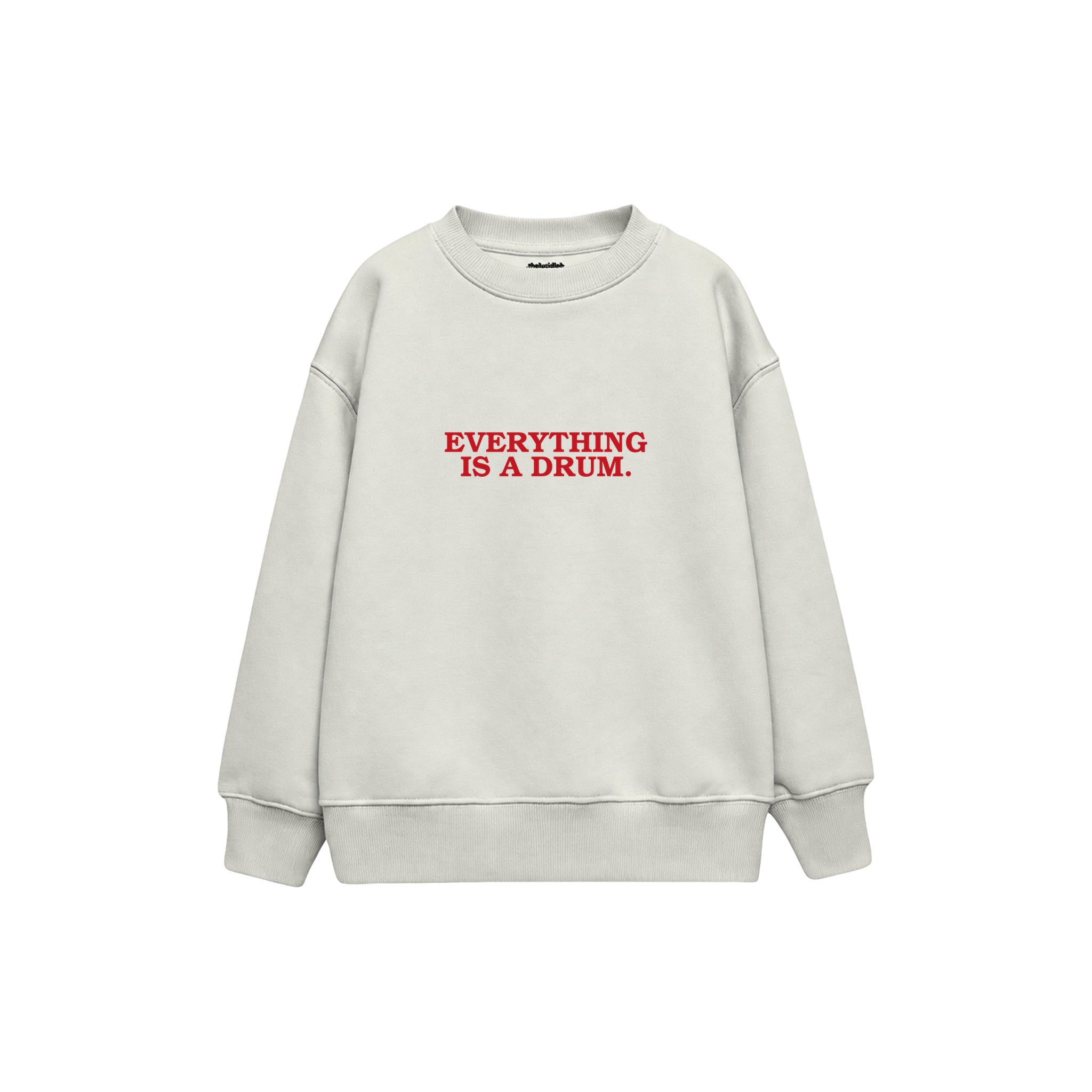 Everything Is A Drum Çocuk Sweatshirt — Beyaz — ön görünüm