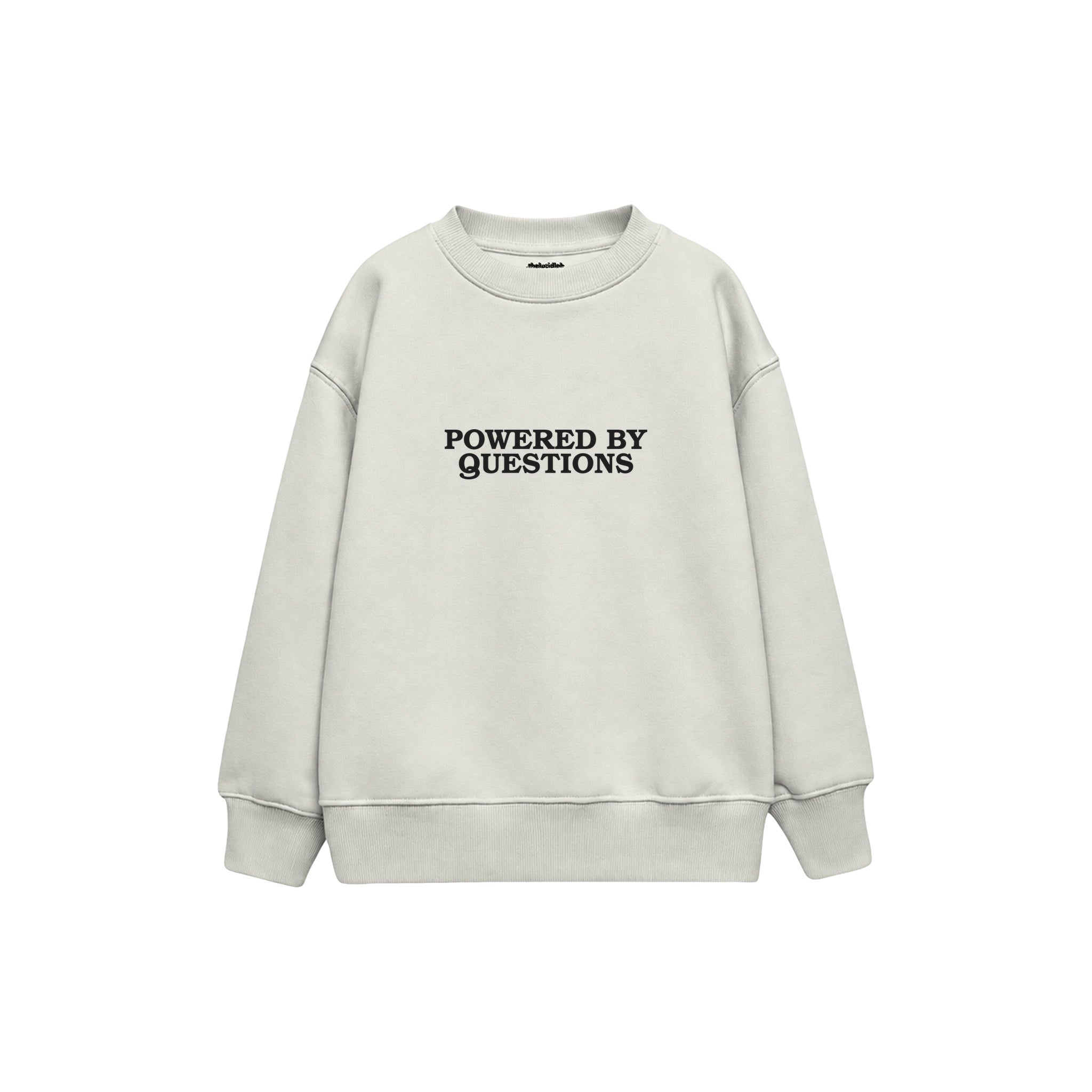 Powered By Questions Çocuk Sweatshirt — Beyaz — ön görünüm