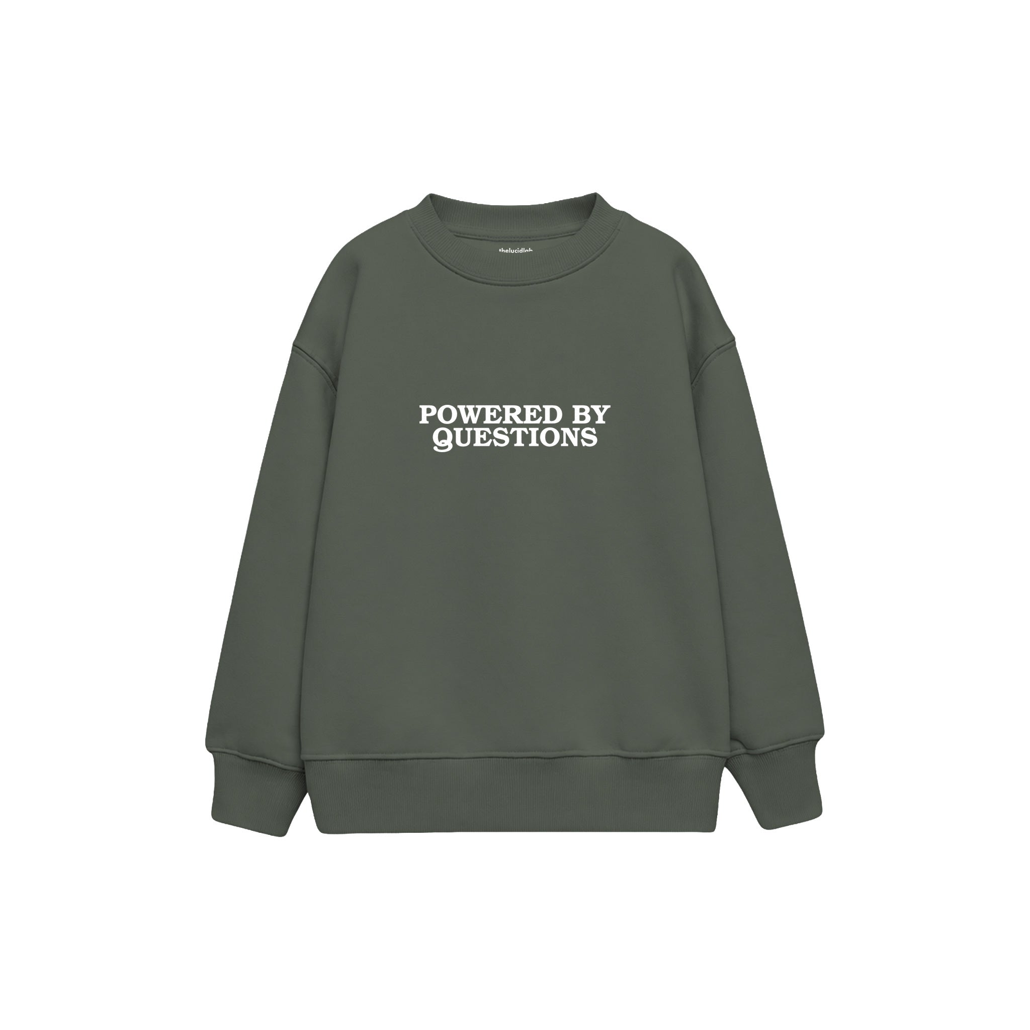 Powered By Questions Çocuk Sweatshirt — Antrasit — ön görünüm