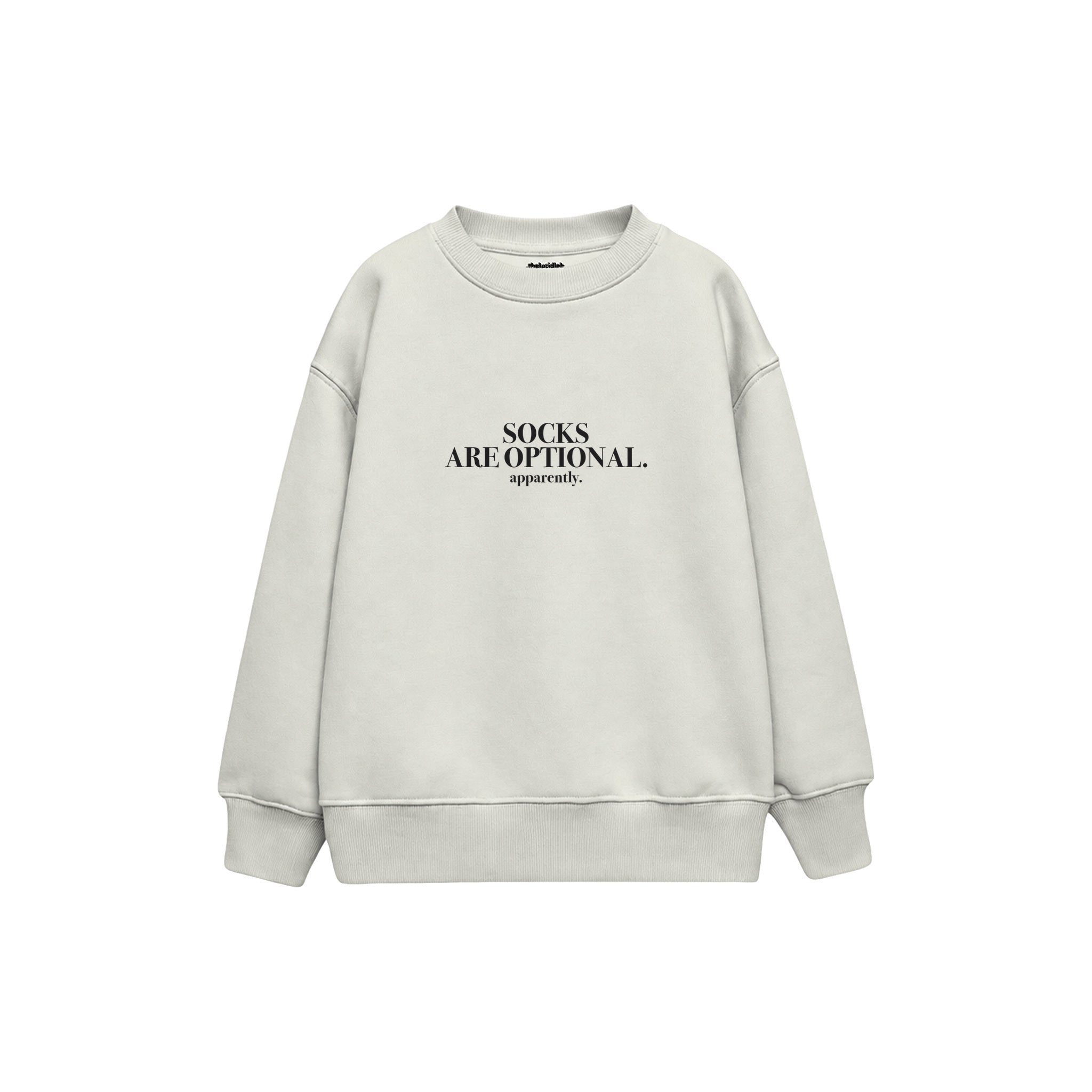 Socks Are Optional Çocuk Sweatshirt — Beyaz — ön görünüm