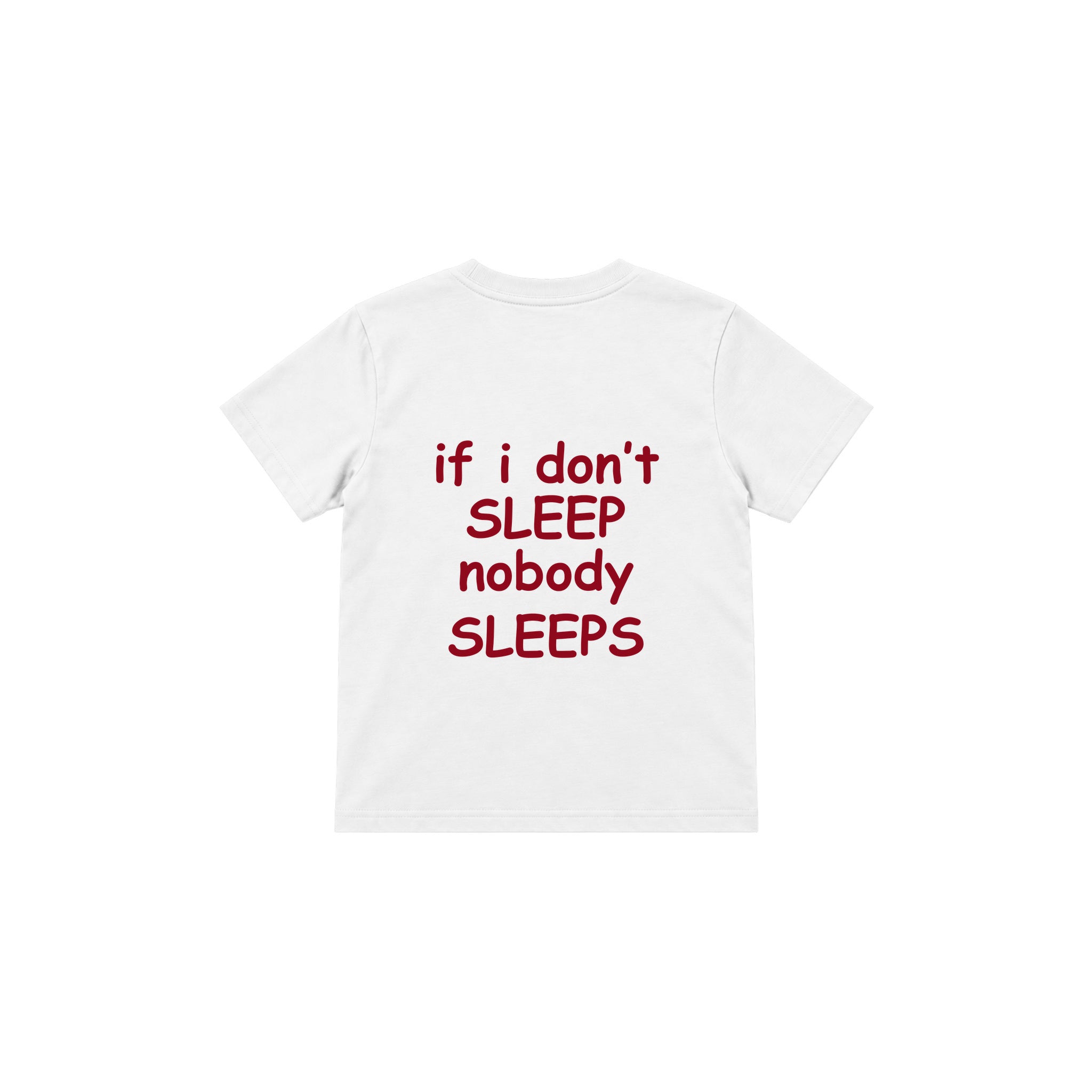 Nobody Sleeps Çocuk Tişört — Beyaz — arka görünüm