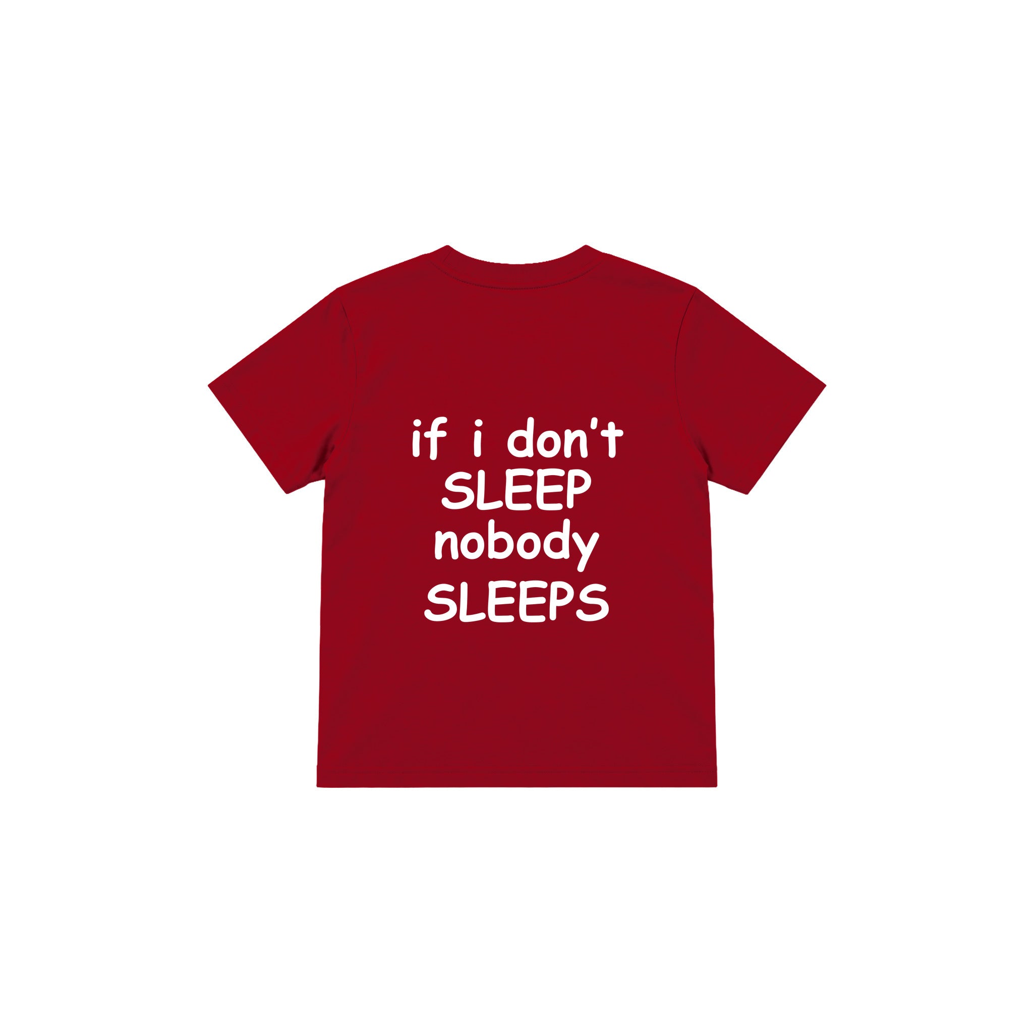 Nobody Sleeps Çocuk Tişört — Kırmızı — arka görünüm