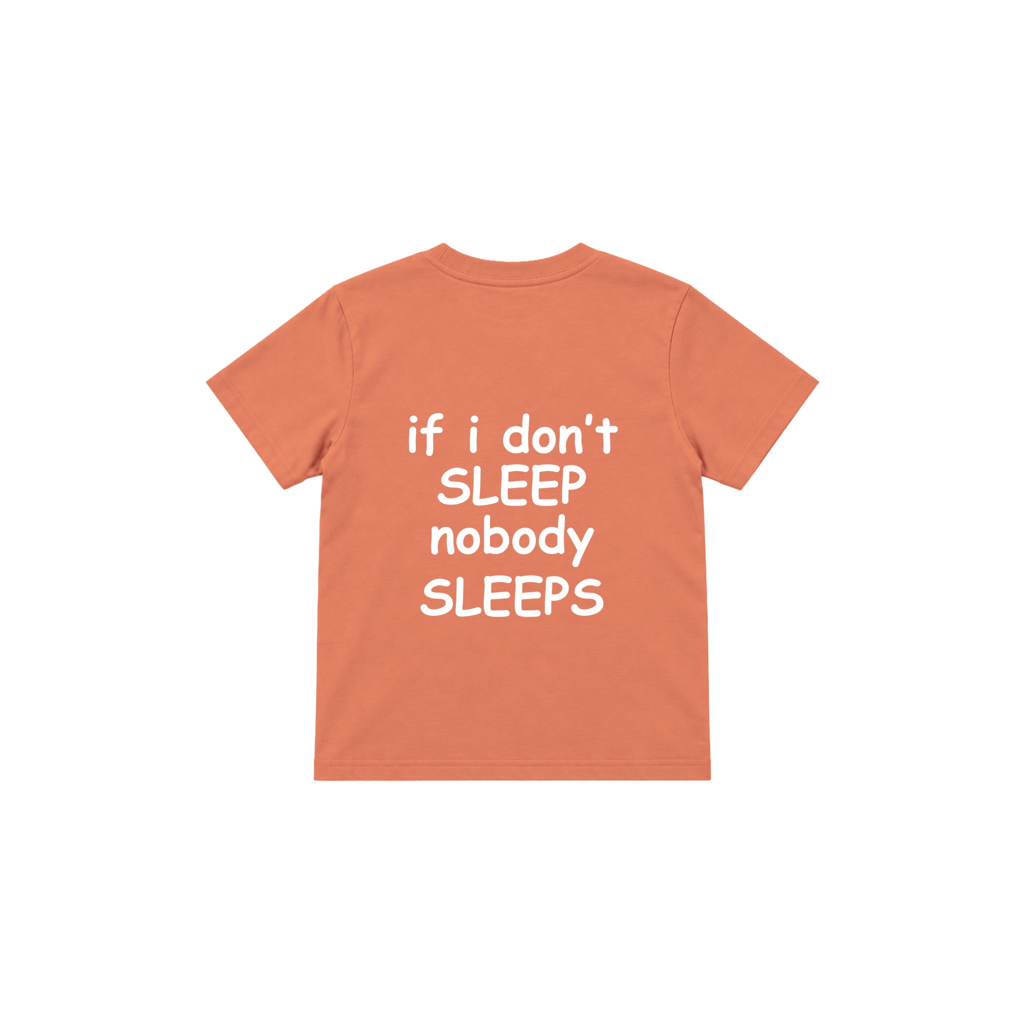 Nobody Sleeps Çocuk Tişört — Somon — arka görünüm