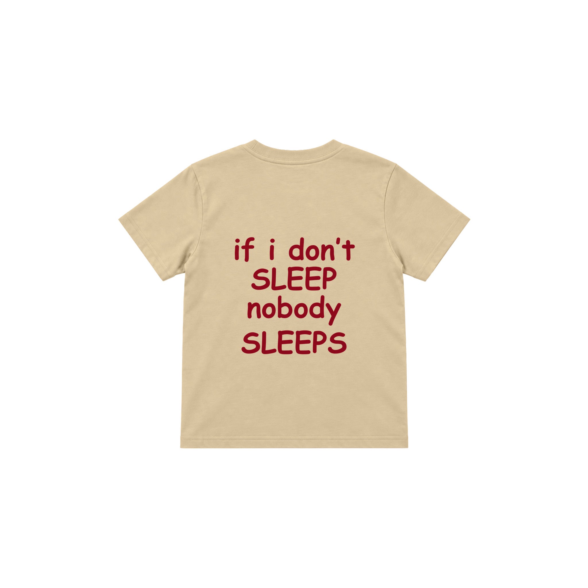 Nobody Sleeps Çocuk Tişört — Krem — arka görünüm
