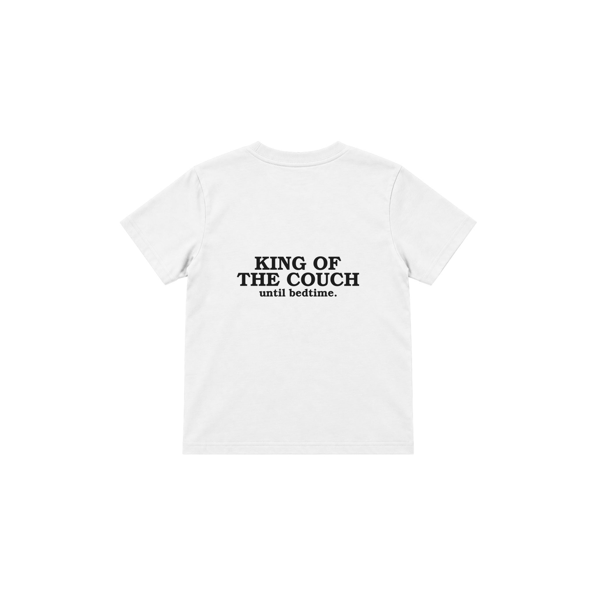 King Of The Couch Çocuk Tişört — Beyaz — arka görünüm