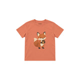 Fox holding an acorn Çocuk Tişört — Somon — ön görünüm
