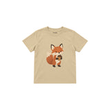 Fox holding an acorn Çocuk Tişört — Krem — ön görünüm