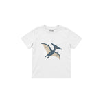 Blue pterodactyl gliding gently Çocuk Tişört — Beyaz — ön görünüm