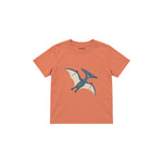 Blue pterodactyl gliding gently Çocuk Tişört — Somon — ön görünüm