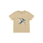 Blue pterodactyl gliding gently Çocuk Tişört — Krem — ön görünüm
