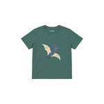 Blue pterodactyl gliding gently Çocuk Tişört — Yeşil — ön görünüm