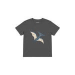 Blue pterodactyl gliding gently Çocuk Tişört — Antrasit — ön görünüm