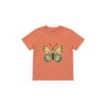 Butterfly with ochre and sage wings Çocuk Tişört — Somon — ön görünüm