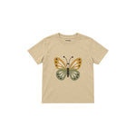 Butterfly with ochre and sage wings Çocuk Tişört — Krem — ön görünüm
