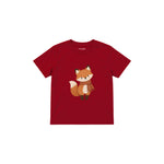 Fox in a rust scarf Çocuk Tişört — Kırmızı — ön görünüm