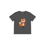 Fox in a rust scarf Çocuk Tişört — Antrasit — ön görünüm