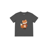 Fox in a rust scarf Çocuk Tişört — Antrasit — ön görünüm