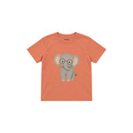 Elephant wearing soft round glasses Çocuk Tişört — Somon — ön görünüm
