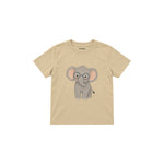 Elephant wearing soft round glasses Çocuk Tişört — Krem — ön görünüm