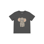 Elephant wearing soft round glasses Çocuk Tişört — Antrasit — ön görünüm