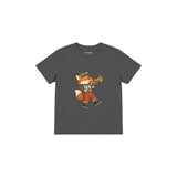 Fox playing a trumpet Çocuk Tişört — Antrasit — ön görünüm