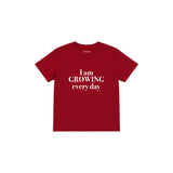 Growing Every Day Çocuk Tişört — Kırmızı — ön görünüm