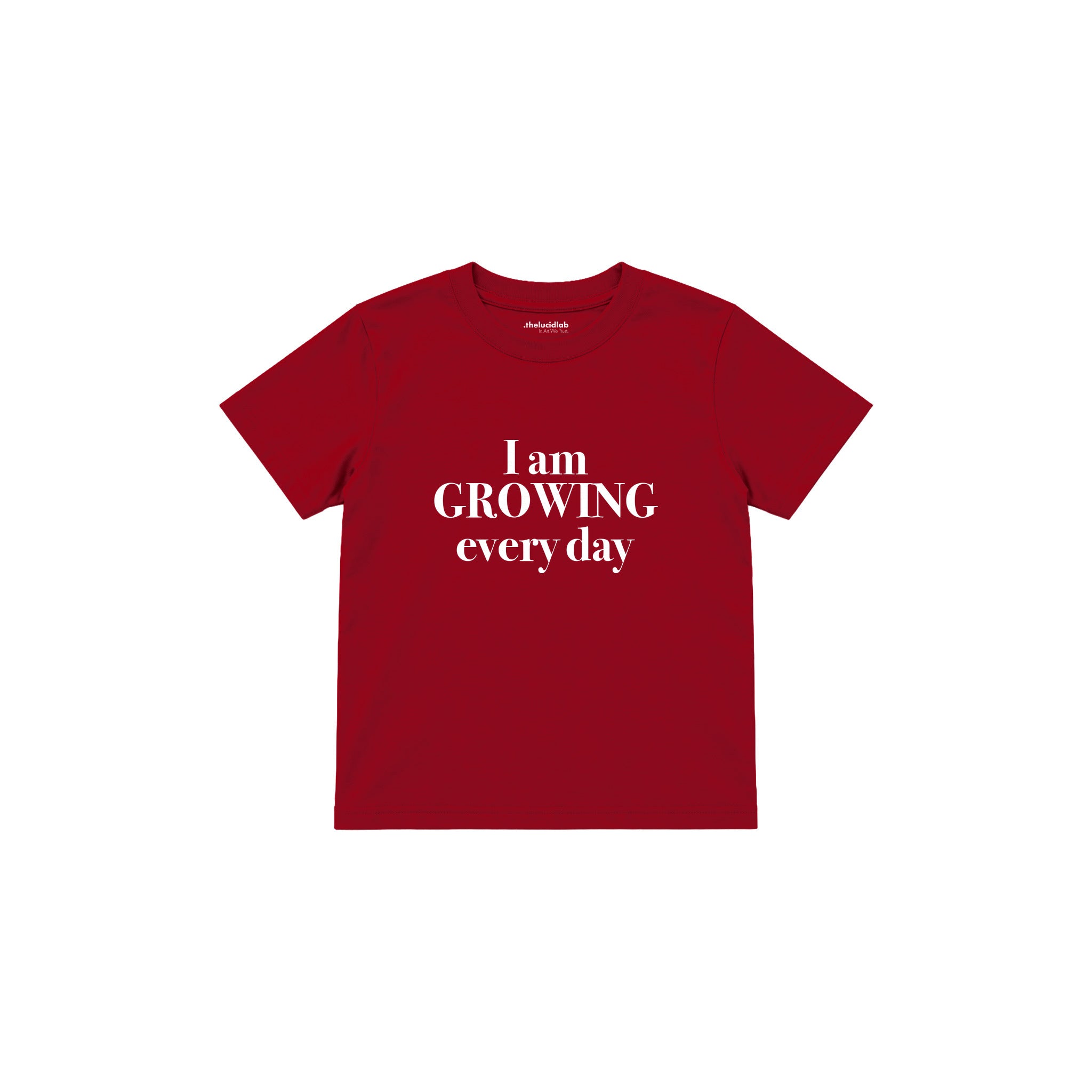 Growing Every Day Çocuk Tişört — Kırmızı — ön görünüm