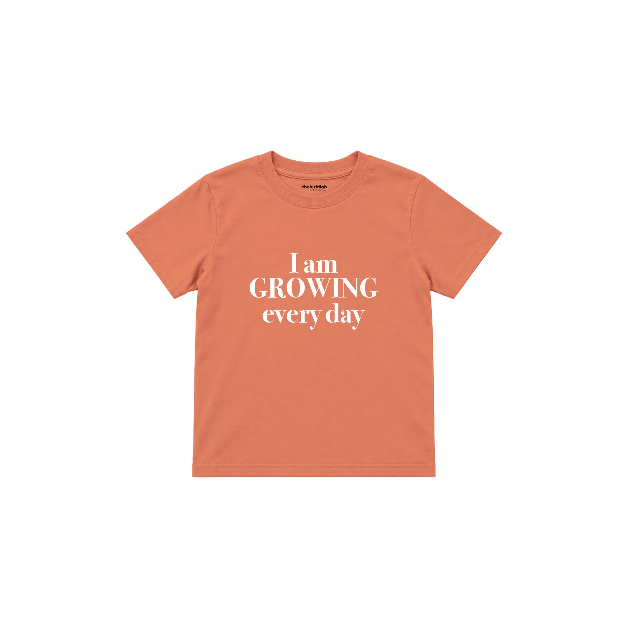 Growing Every Day Çocuk Tişört — Somon — ön görünüm
