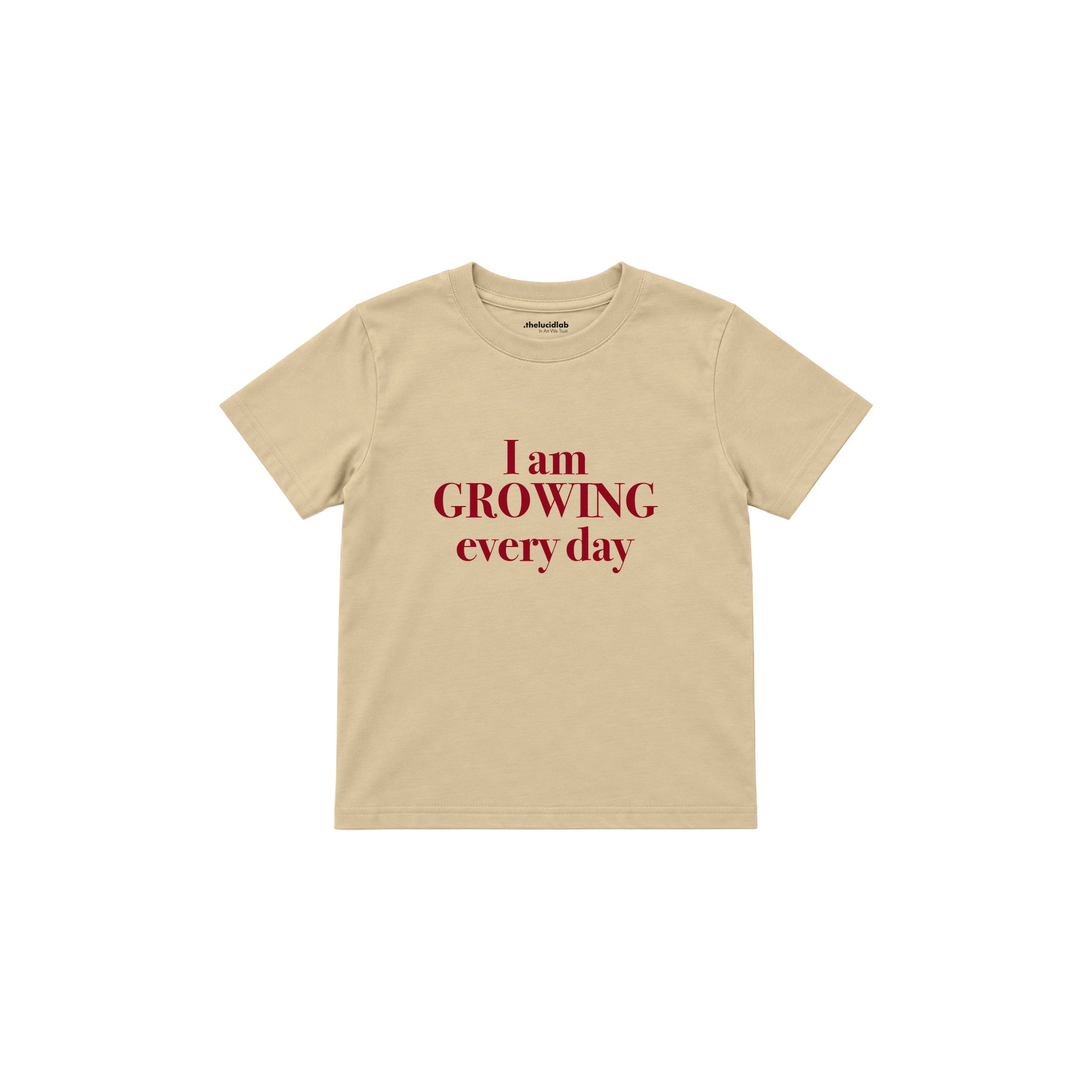 Growing Every Day Çocuk Tişört — Krem — ön görünüm