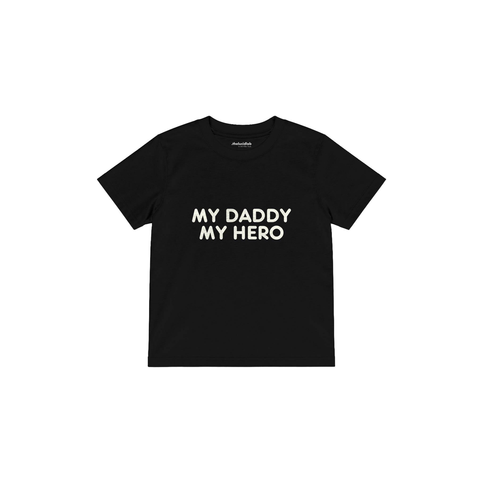 MY DADDY MY HERO Çocuk Tişört — Siyah — ön görünüm