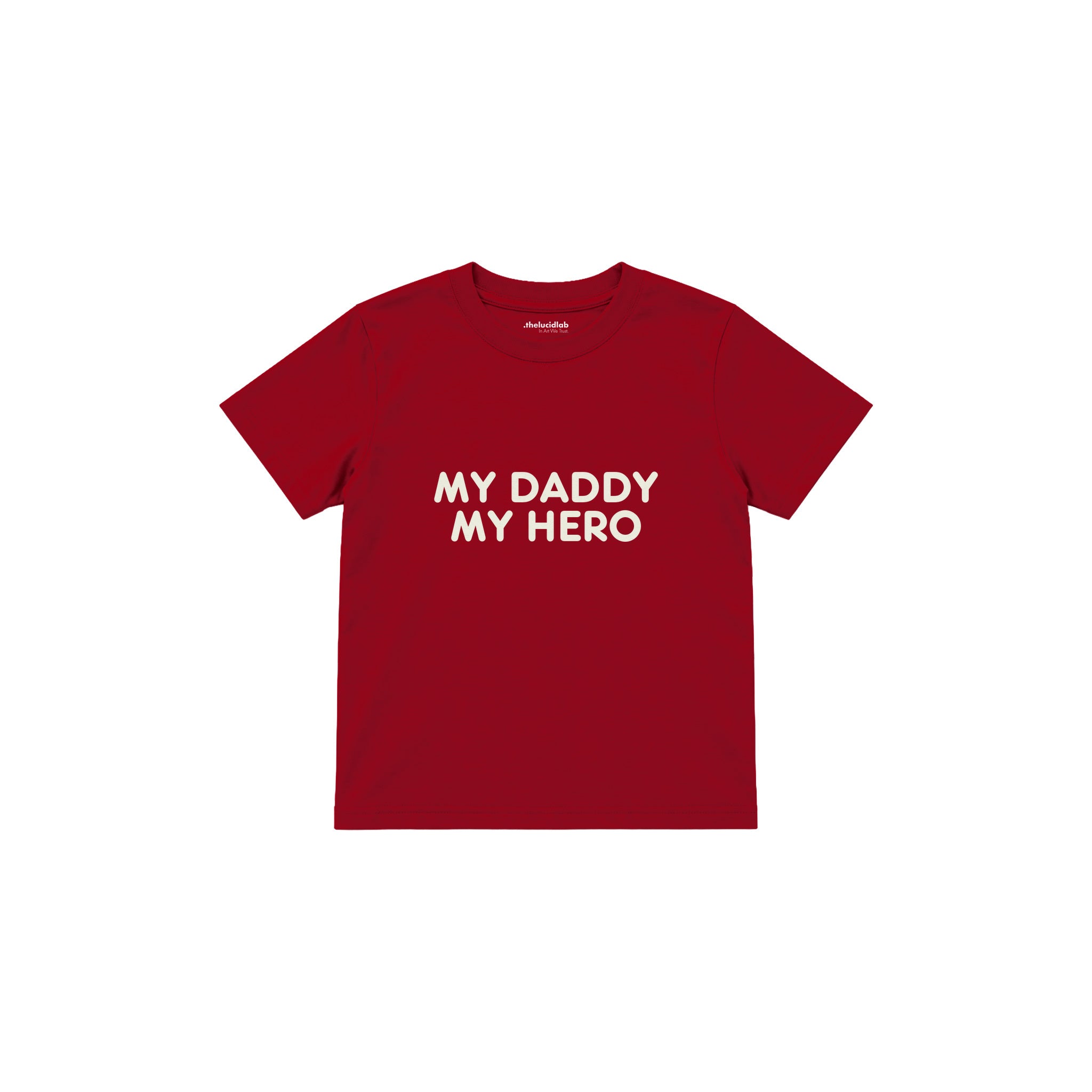 MY DADDY MY HERO Çocuk Tişört — Kırmızı — ön görünüm