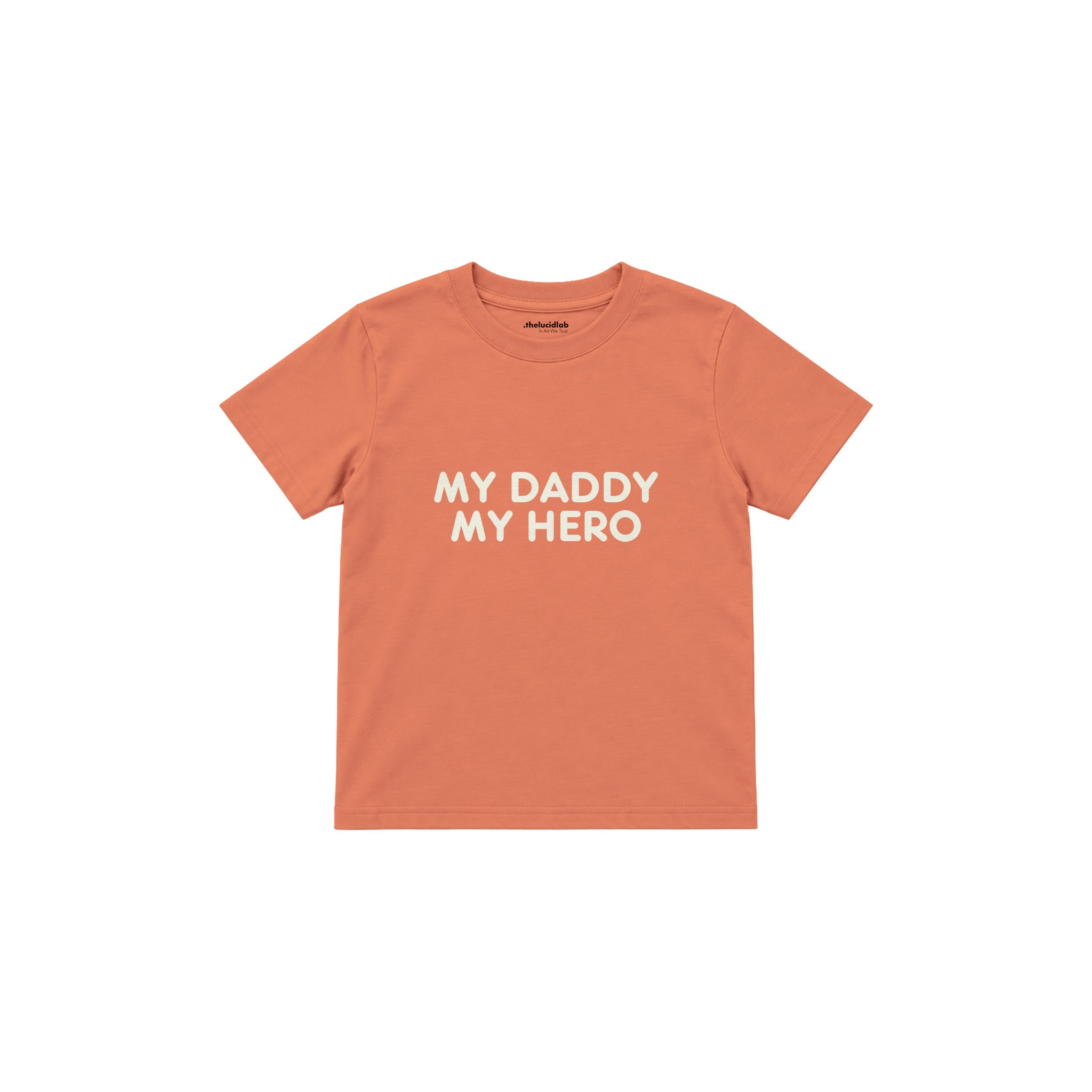 MY DADDY MY HERO Çocuk Tişört — Somon — ön görünüm